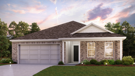 A house with a garage.