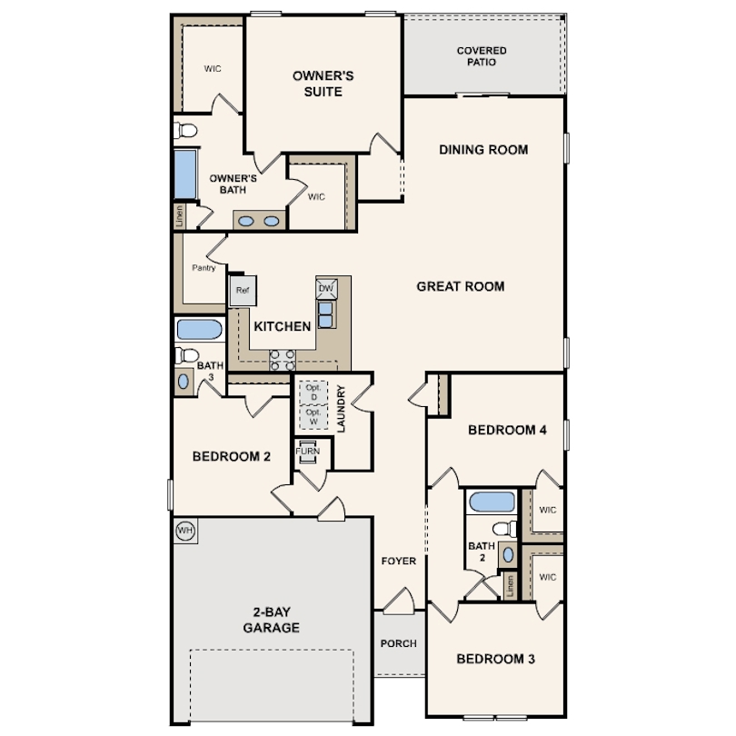 Winslow first floor plan at Middlefield Estates by Century Communities
