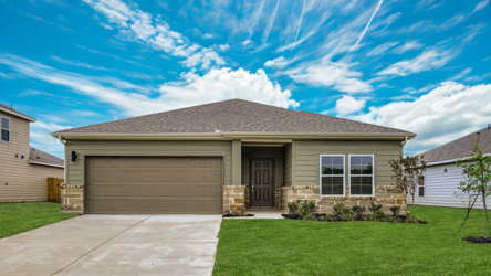 A house with a garage.