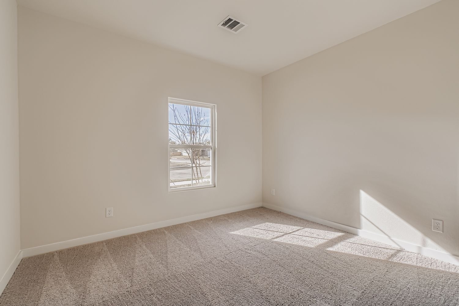 A room with a window.