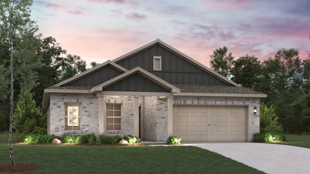 A house with a large front yard.