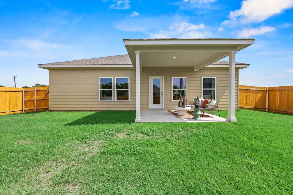 A house with a yard.