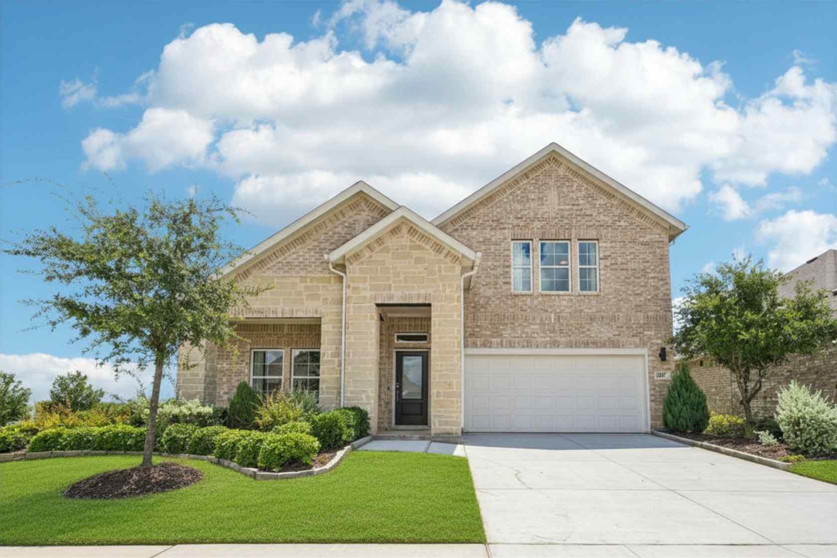 A house with a driveway.