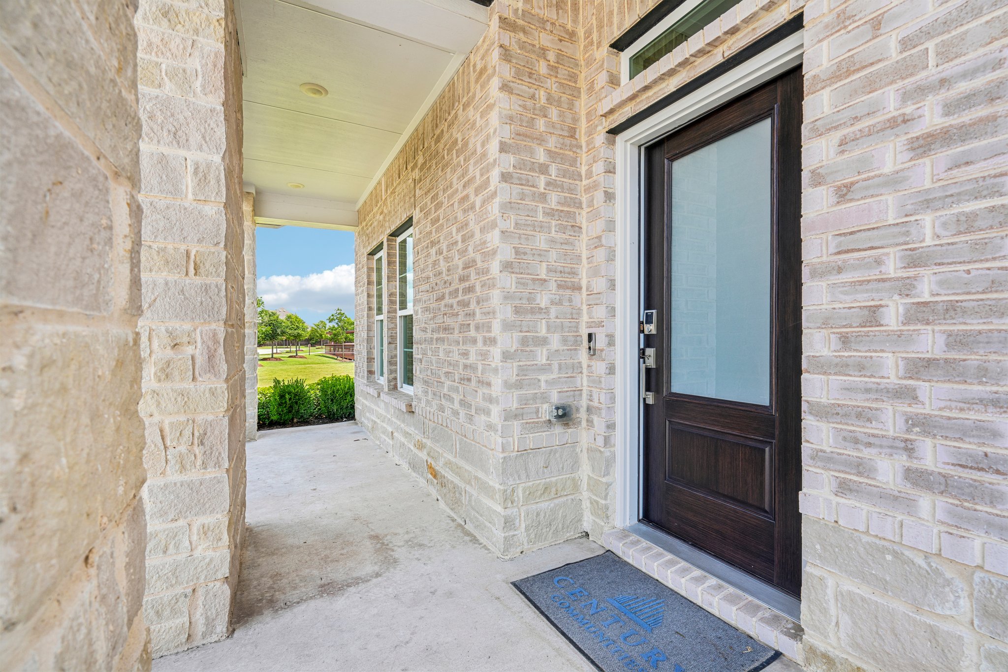 A door in a brick building.