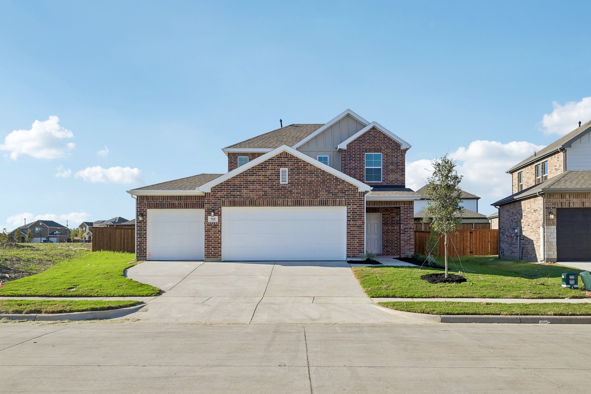A large brick house.