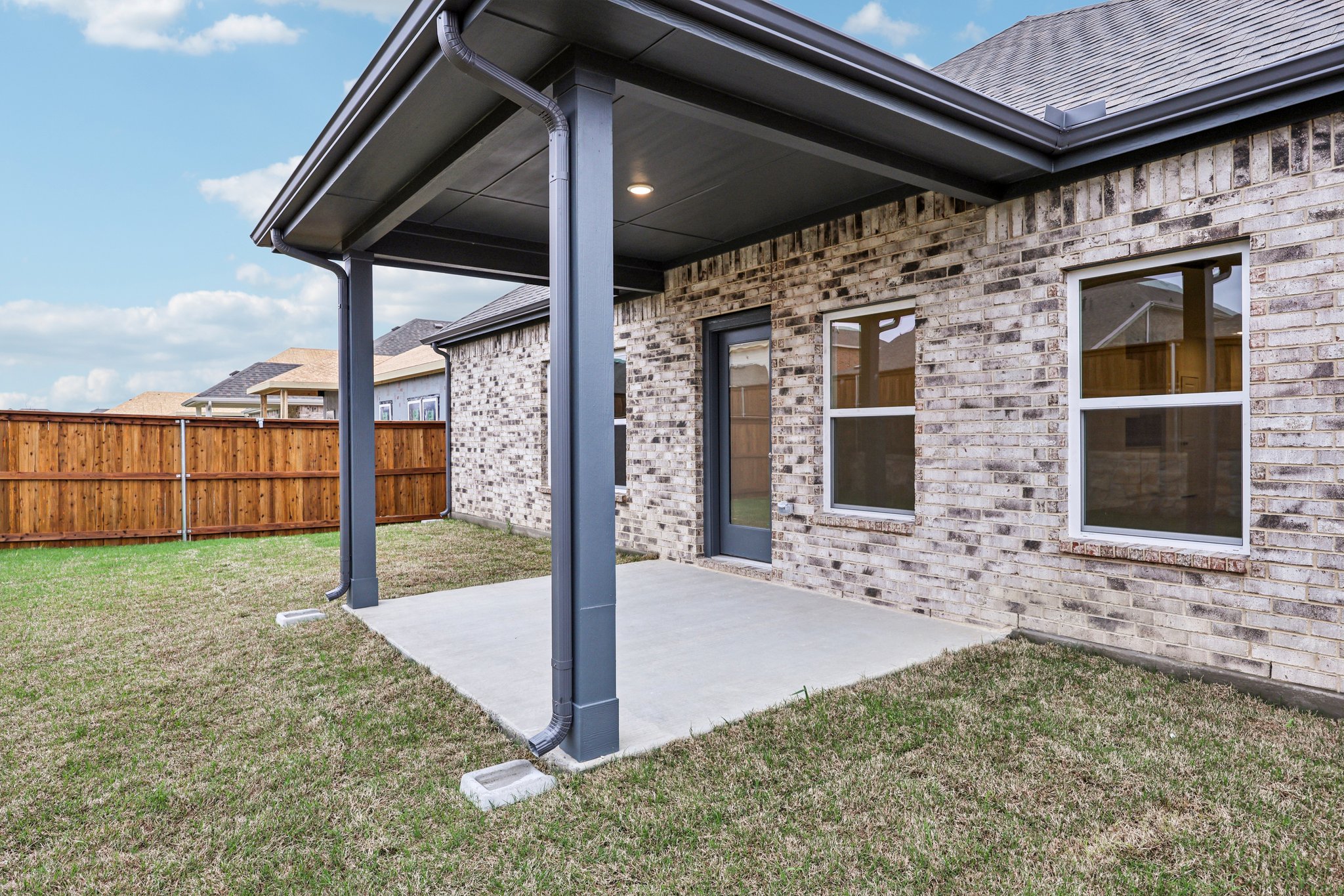 A house with a covered patio.