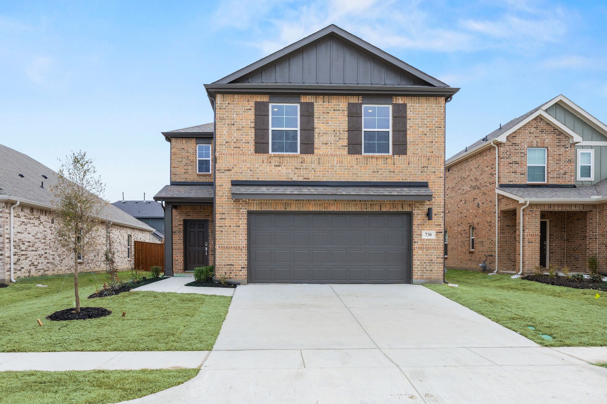 A house with a garage.