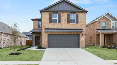 A house with a garage.