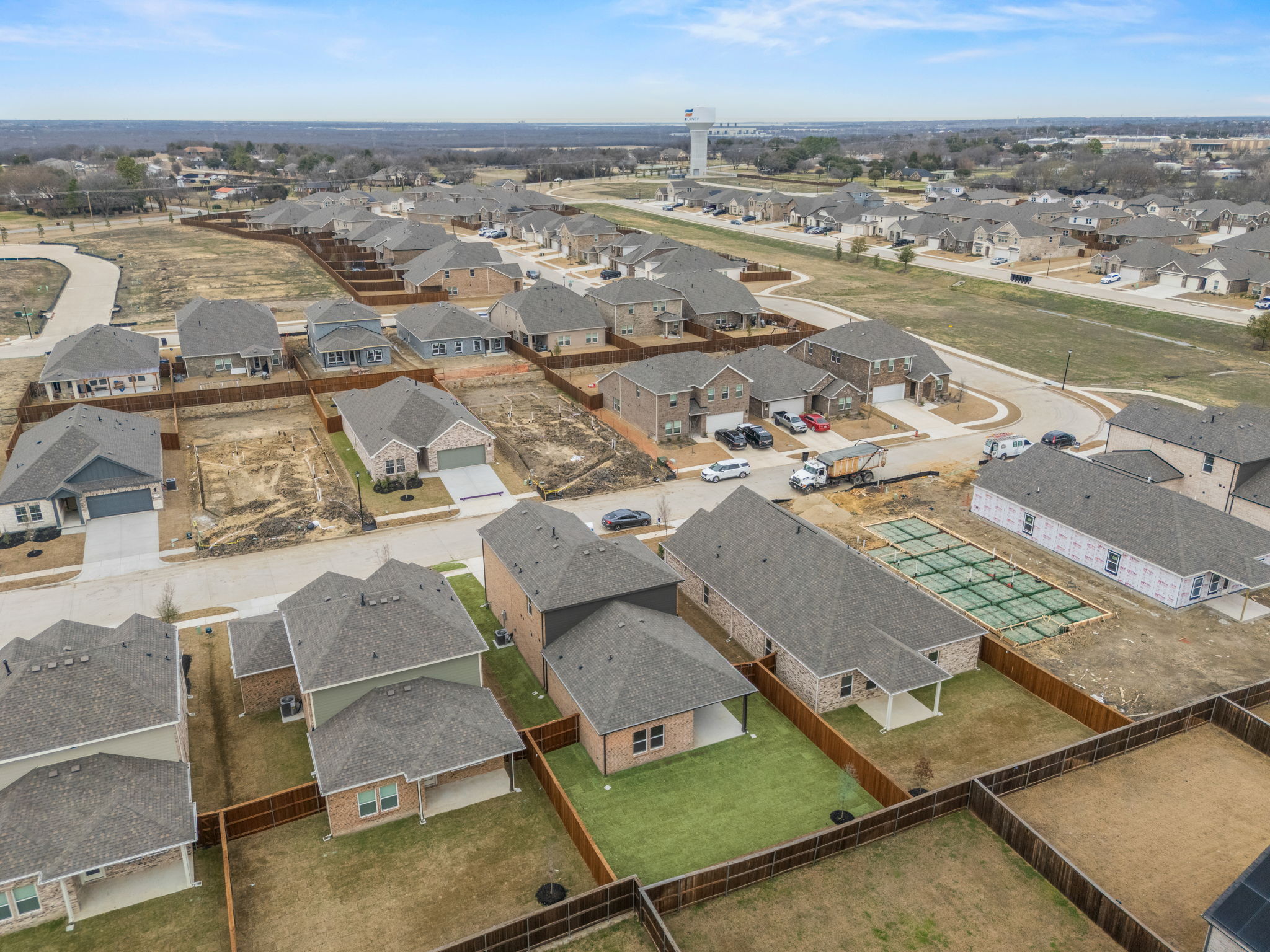 Aerial view of a town.