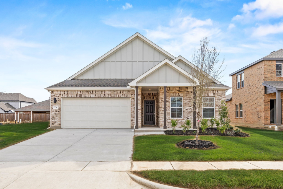 A house with a garage.