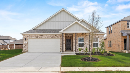 A house with a garage.