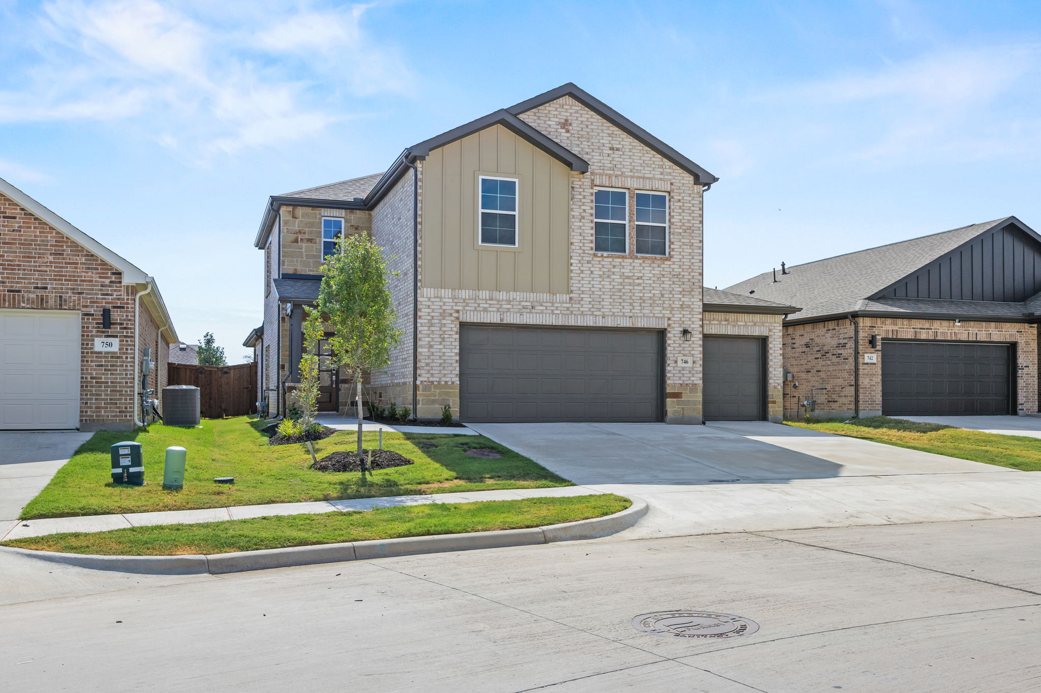 A house with a driveway.