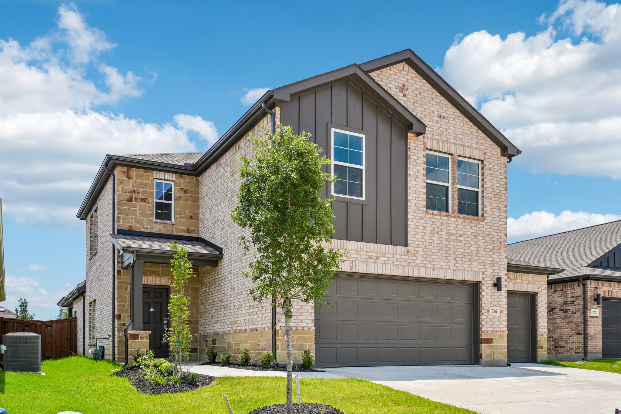 A large brick house.