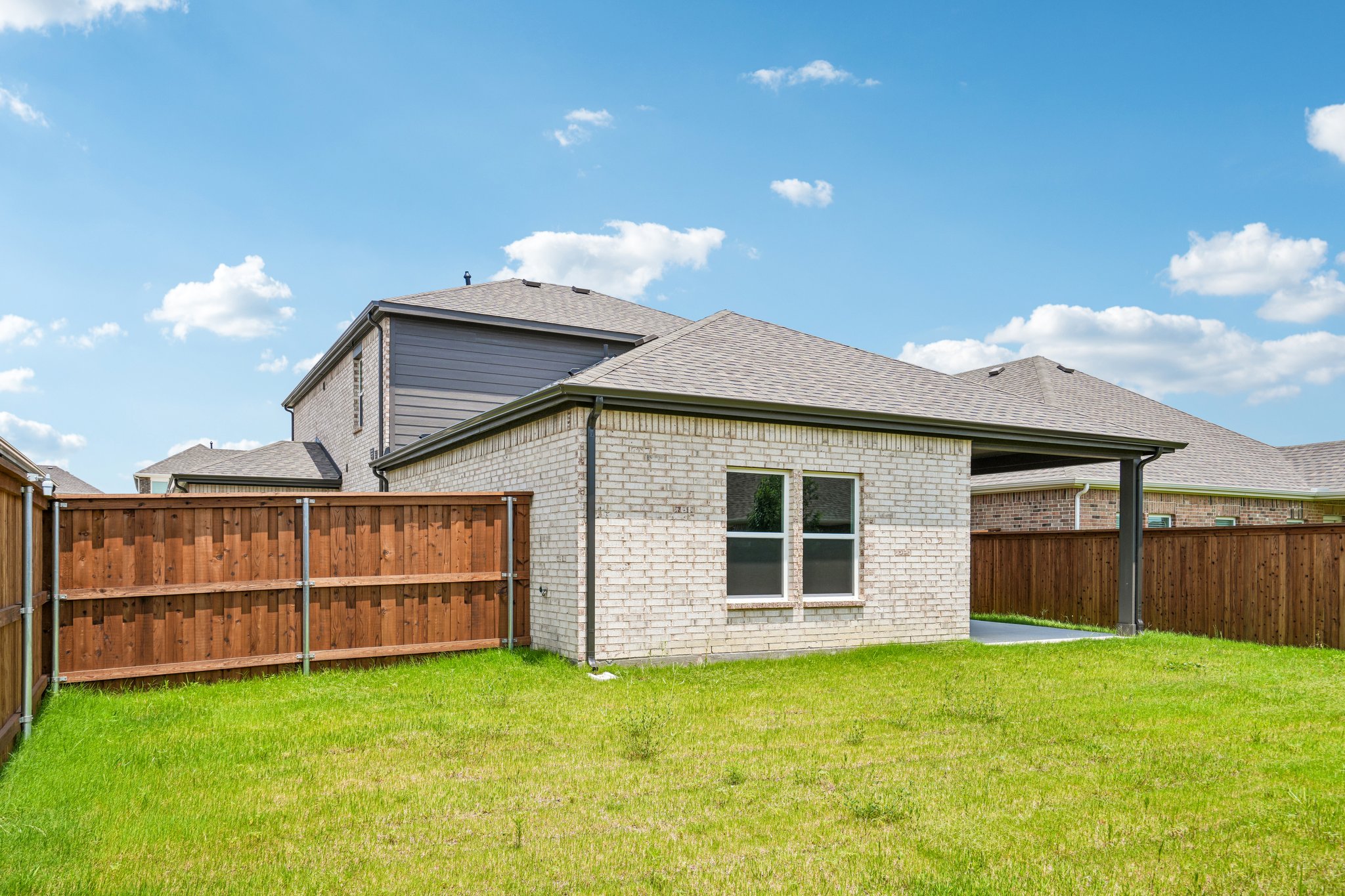 A house with a fence.