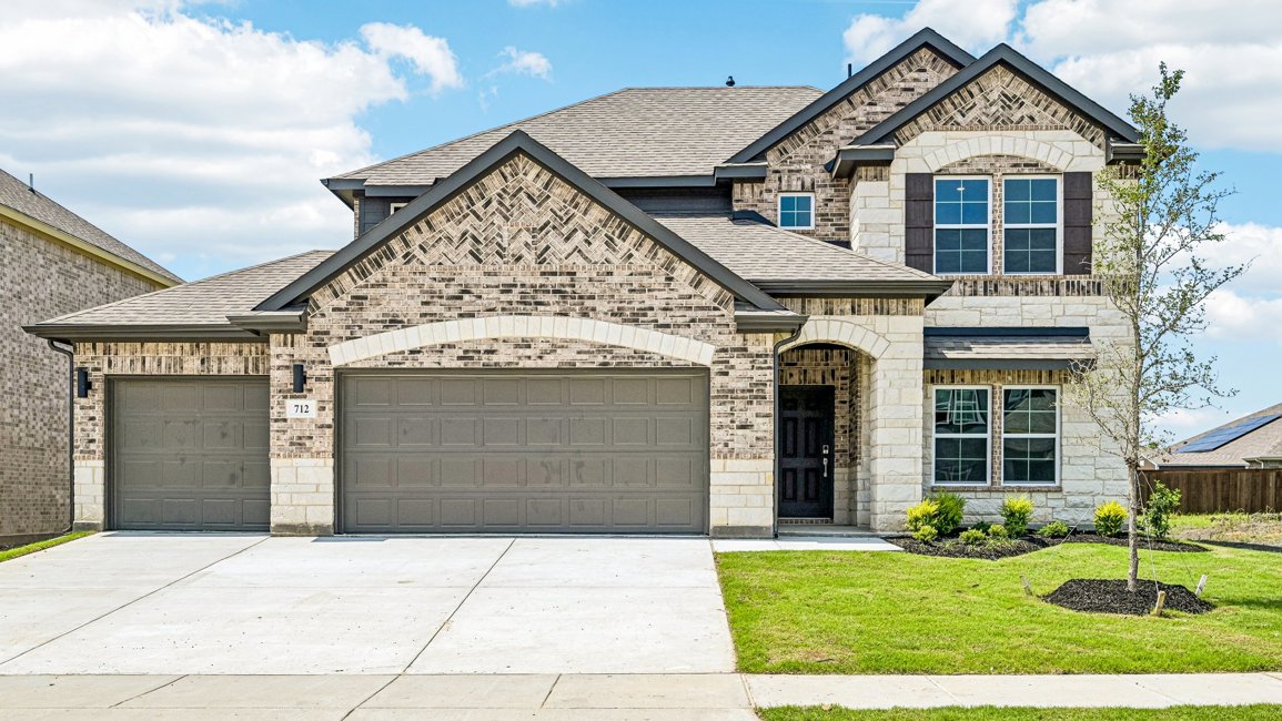 A house with a garage.