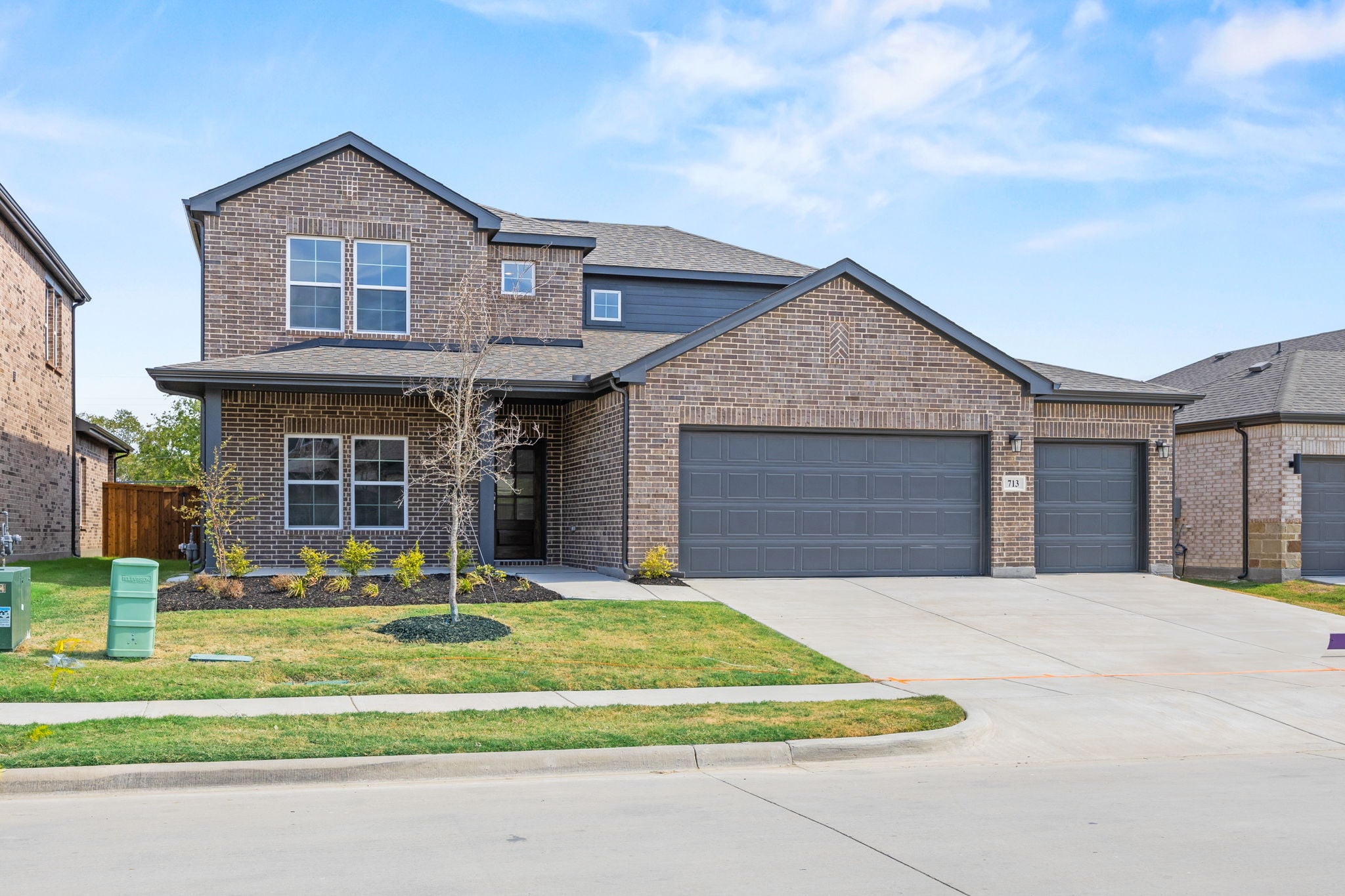A house with a garage.