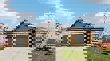 A house with a garage.