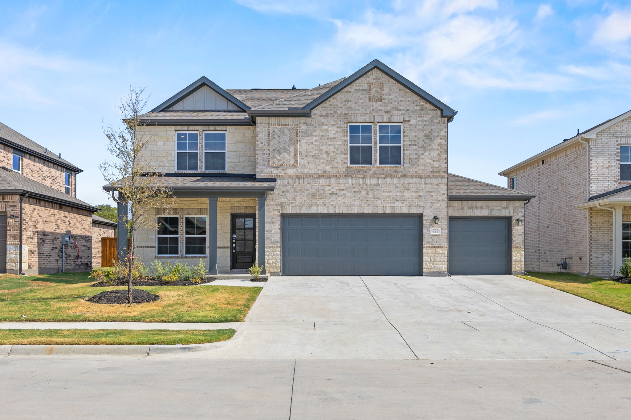A large brick house.