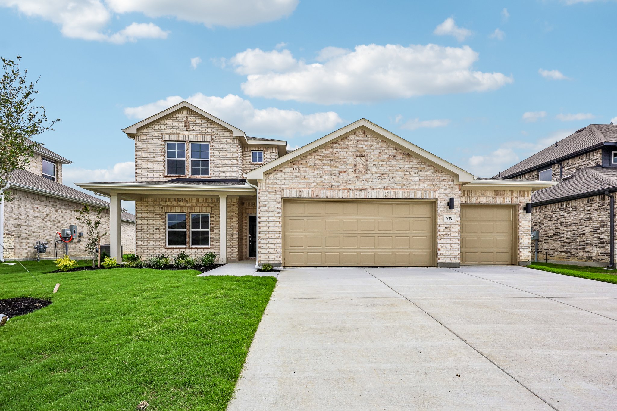A house with a driveway.