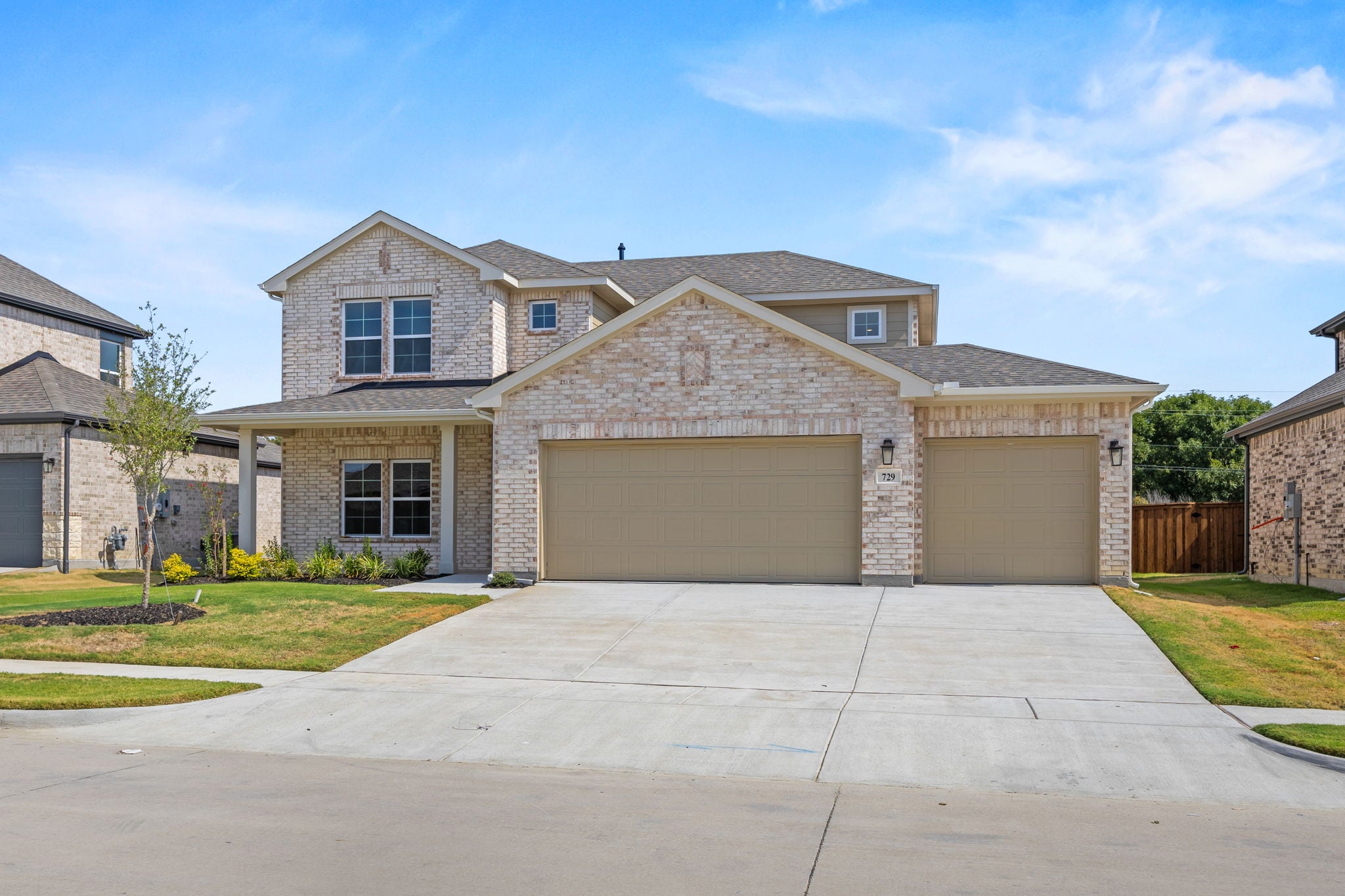 A house with a garage.