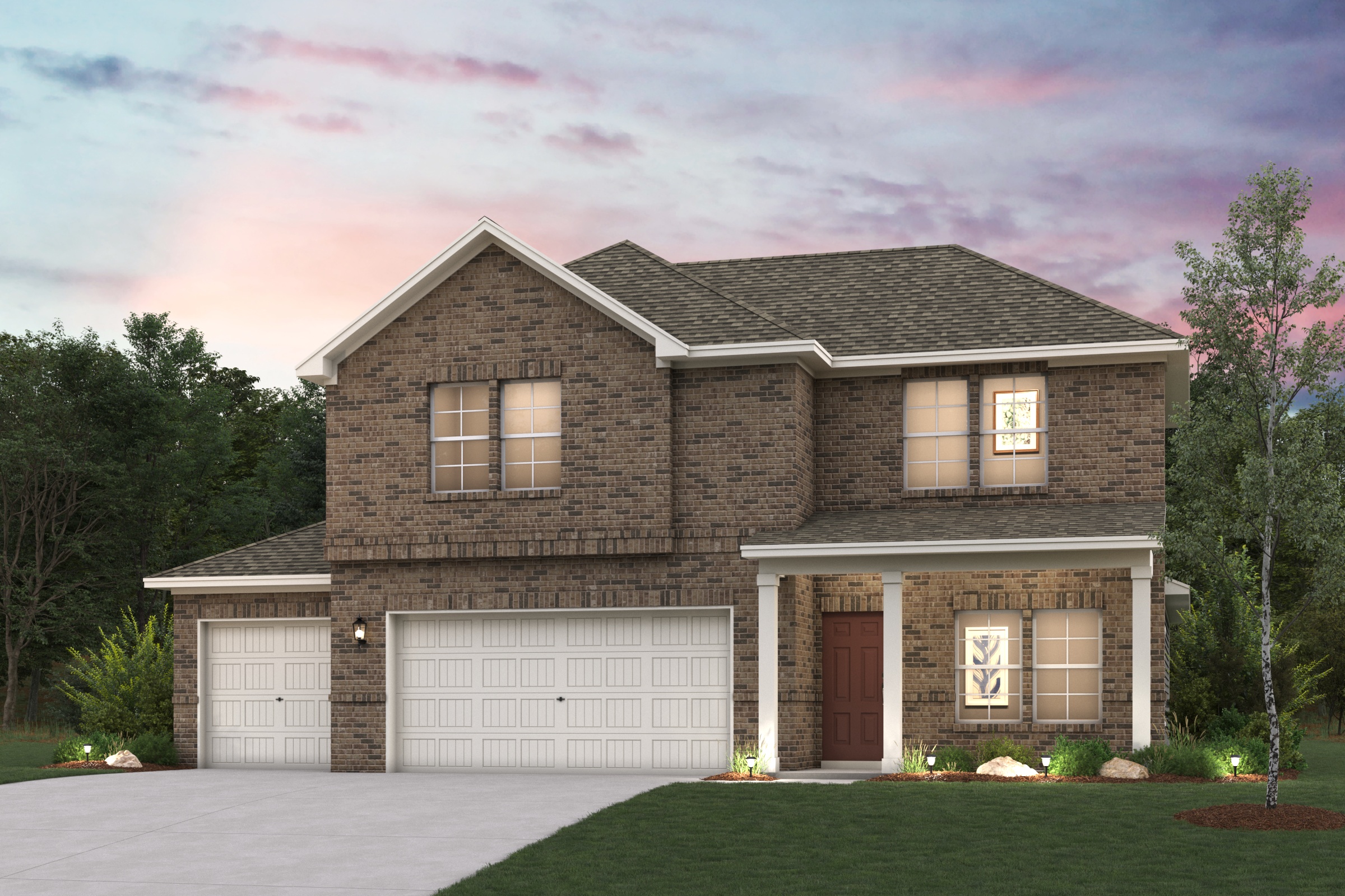 A house with a garage.