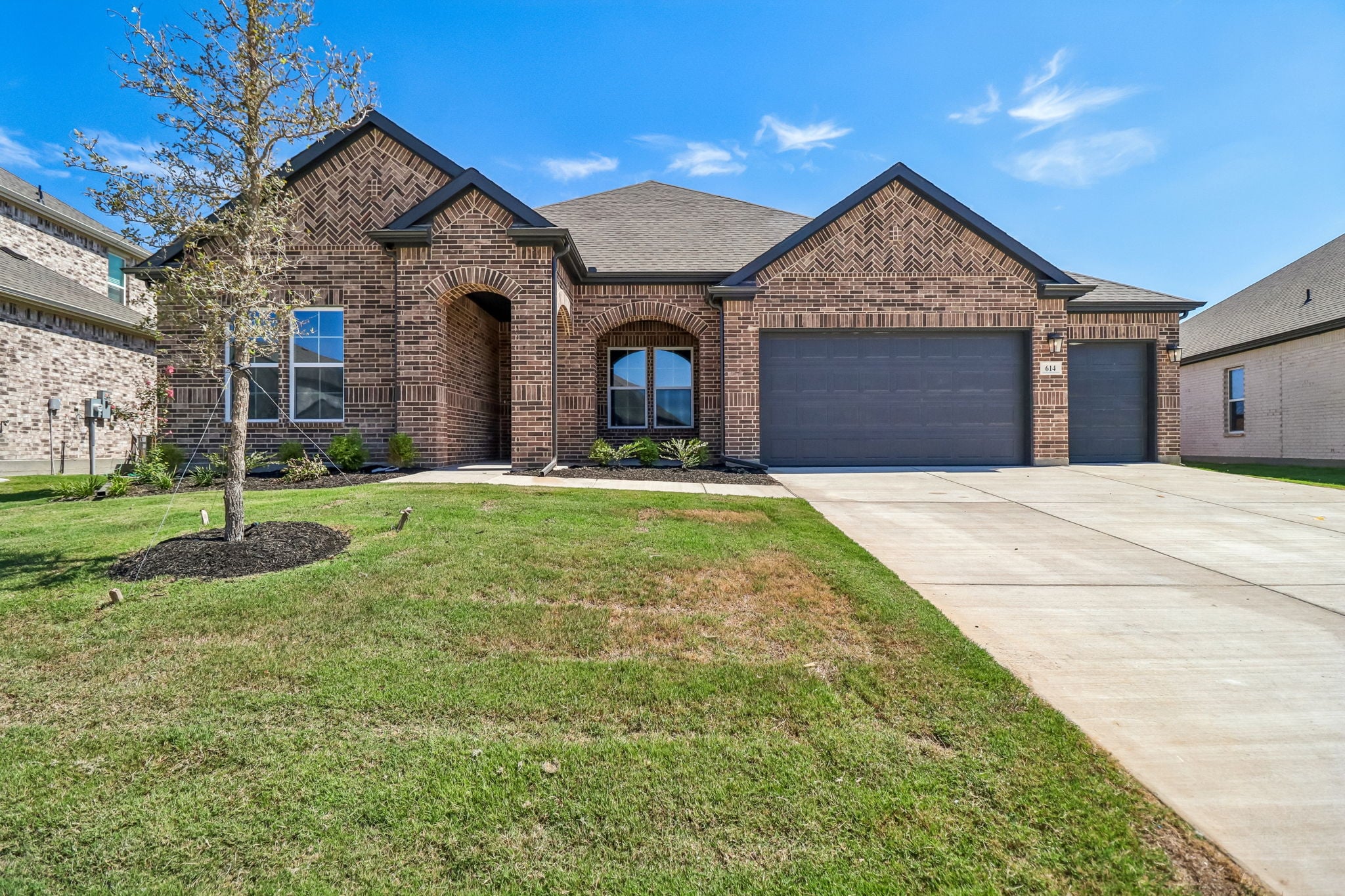 A house with a driveway.