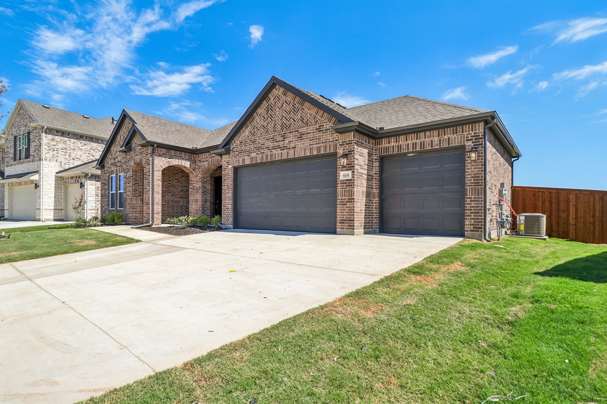 A house with a garage.