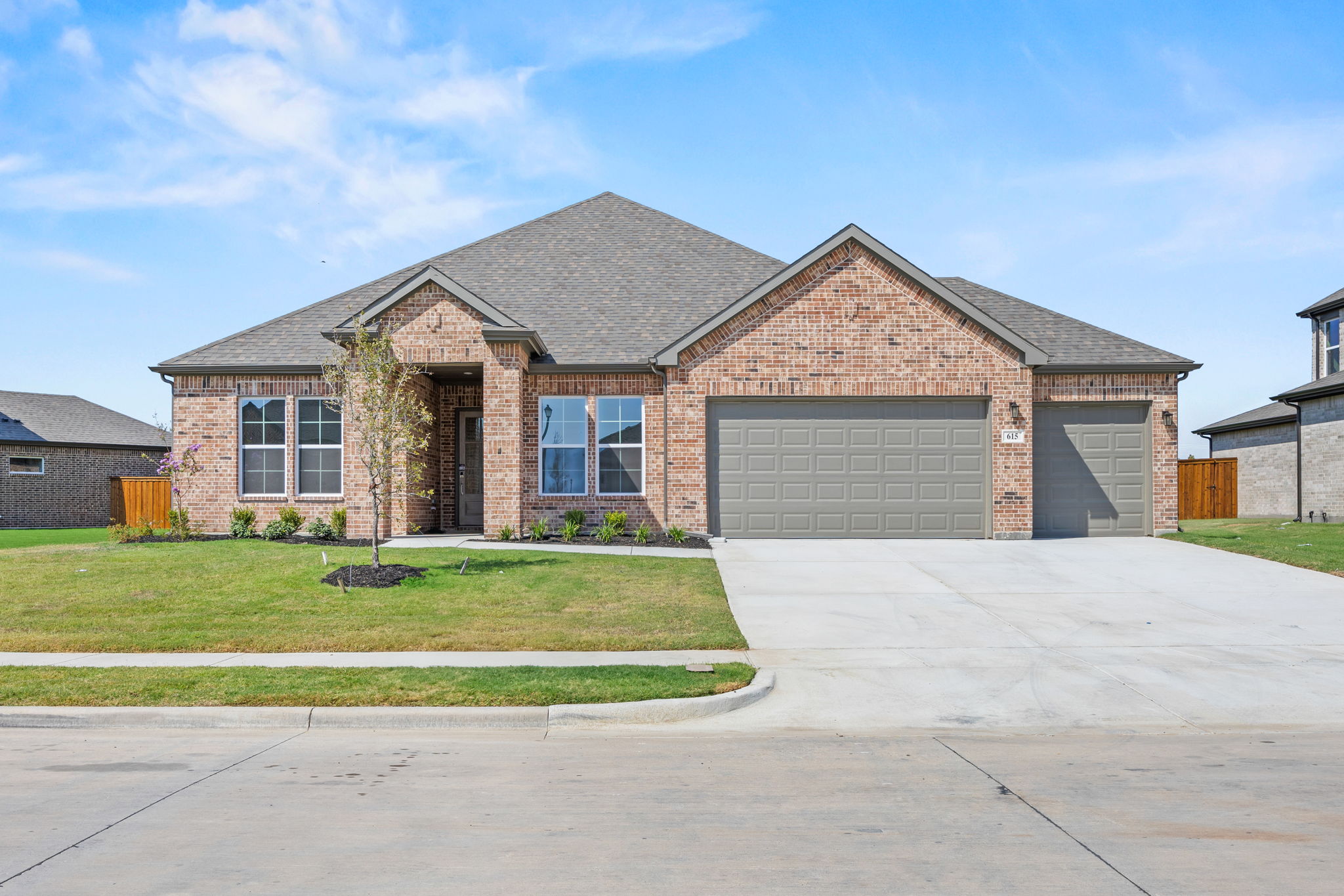 A house with a garage.
