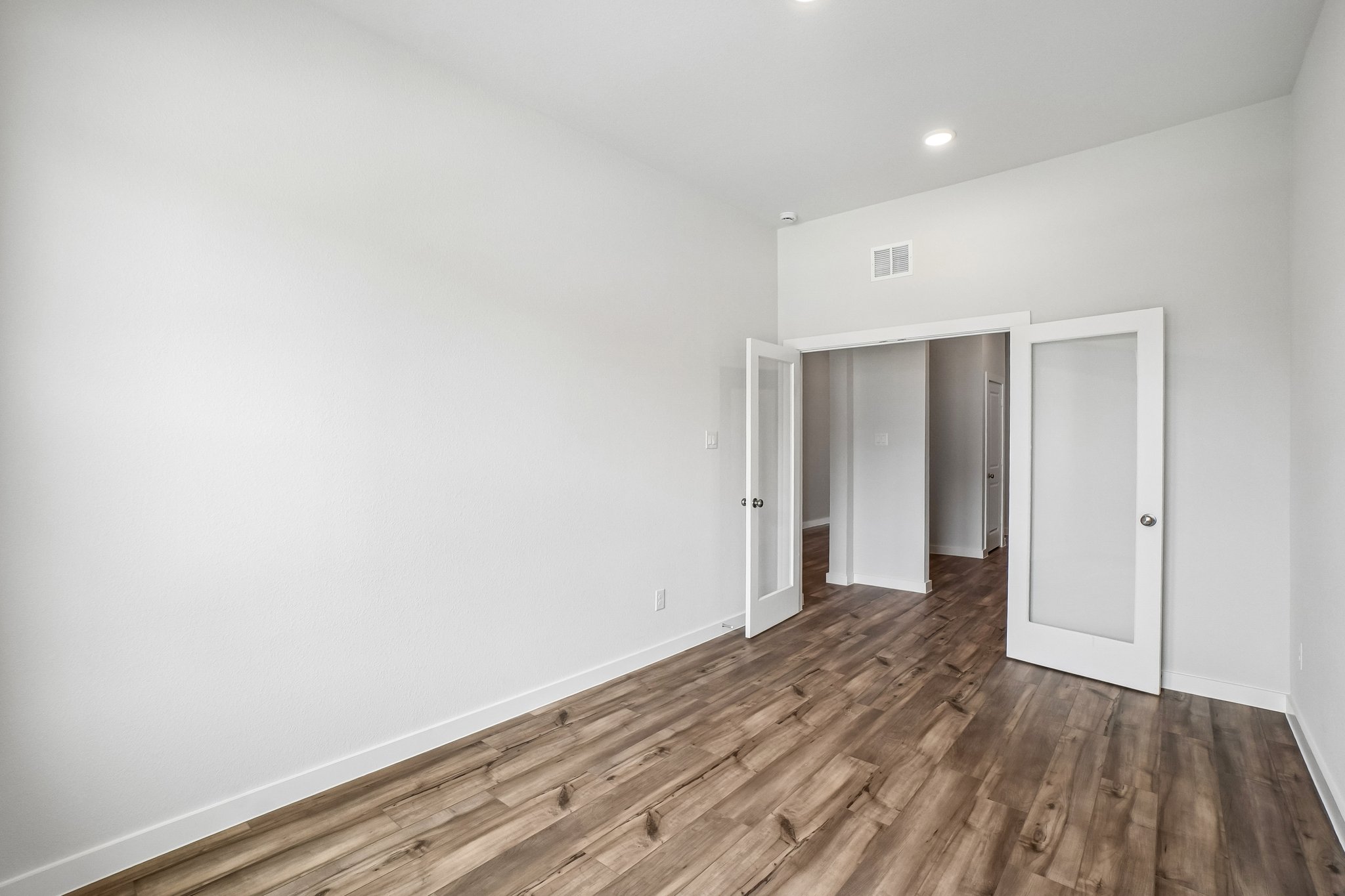 A room with white walls.