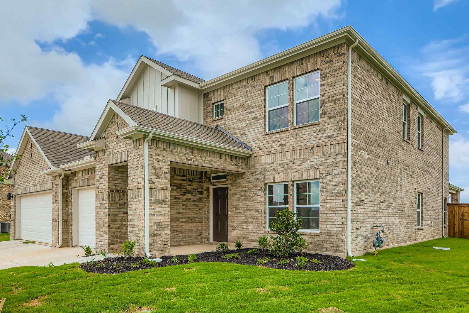 A large brick house.