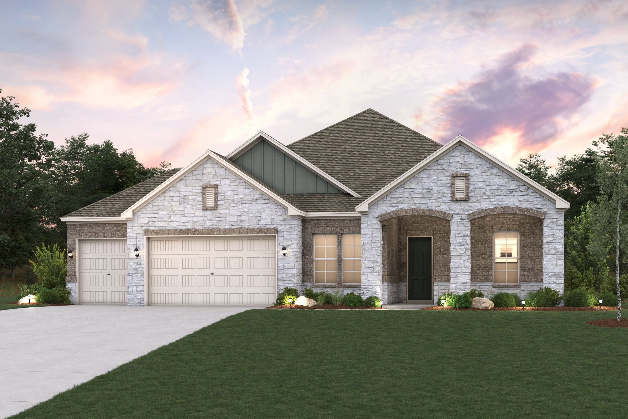 A house with a garage.