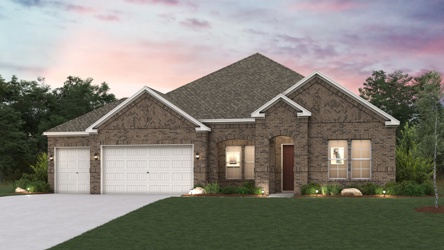 A house with a large front yard.