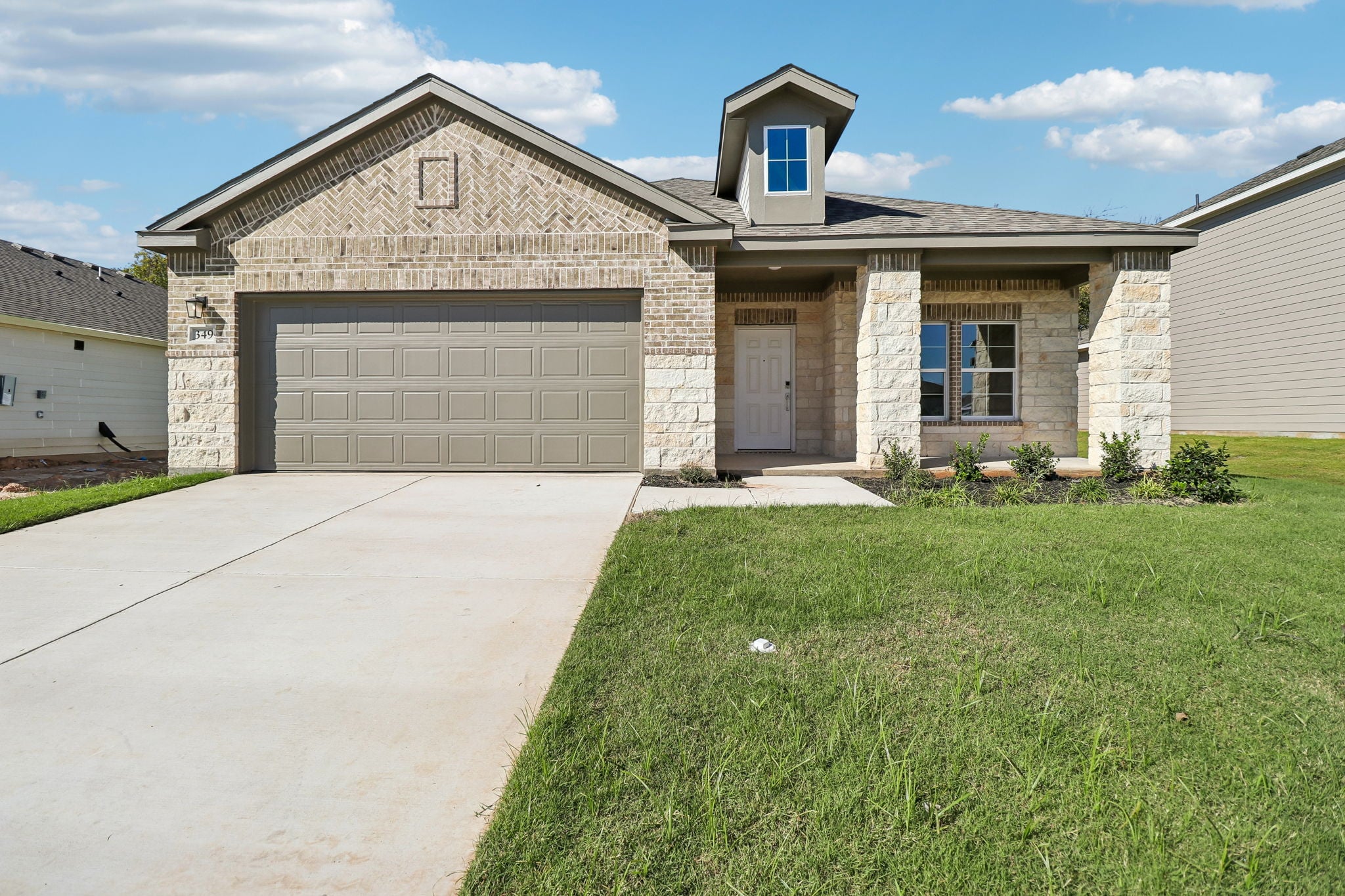 A house with a garage.