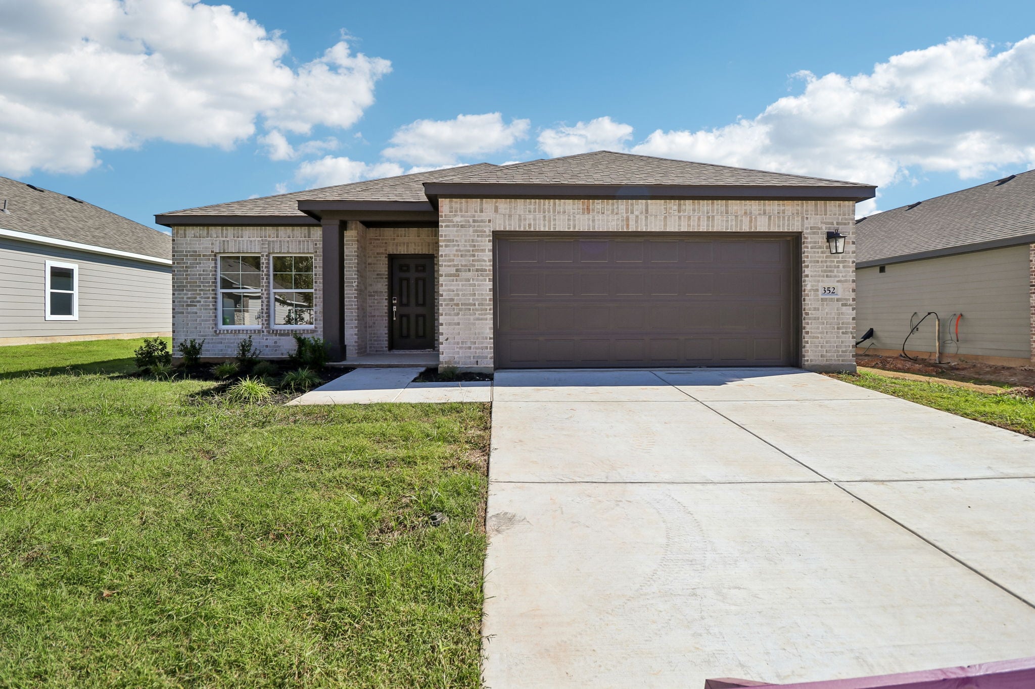 A house with a garage.