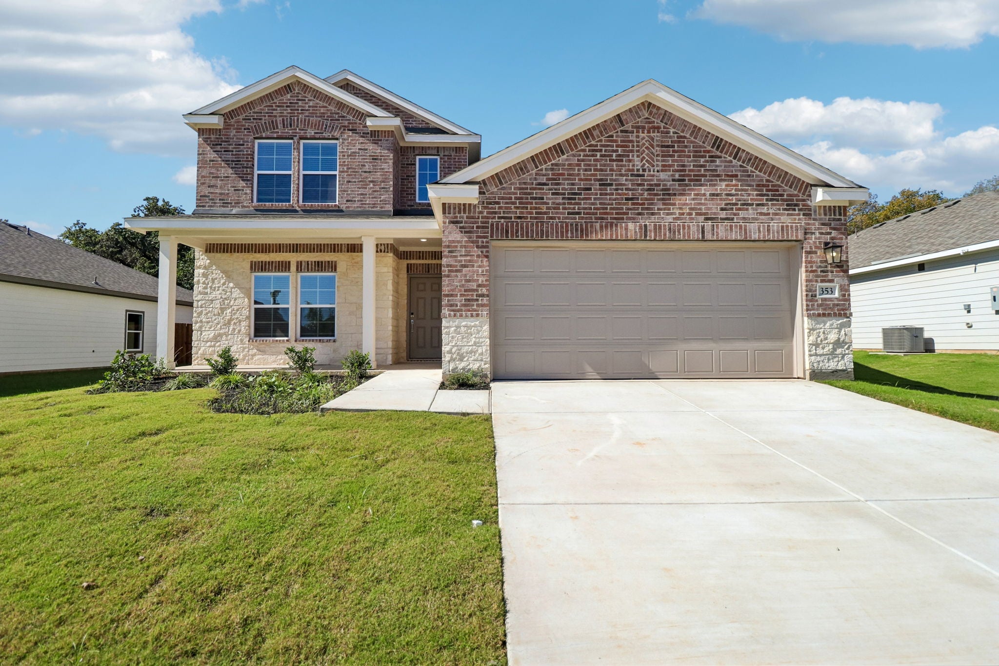 A house with a garage.