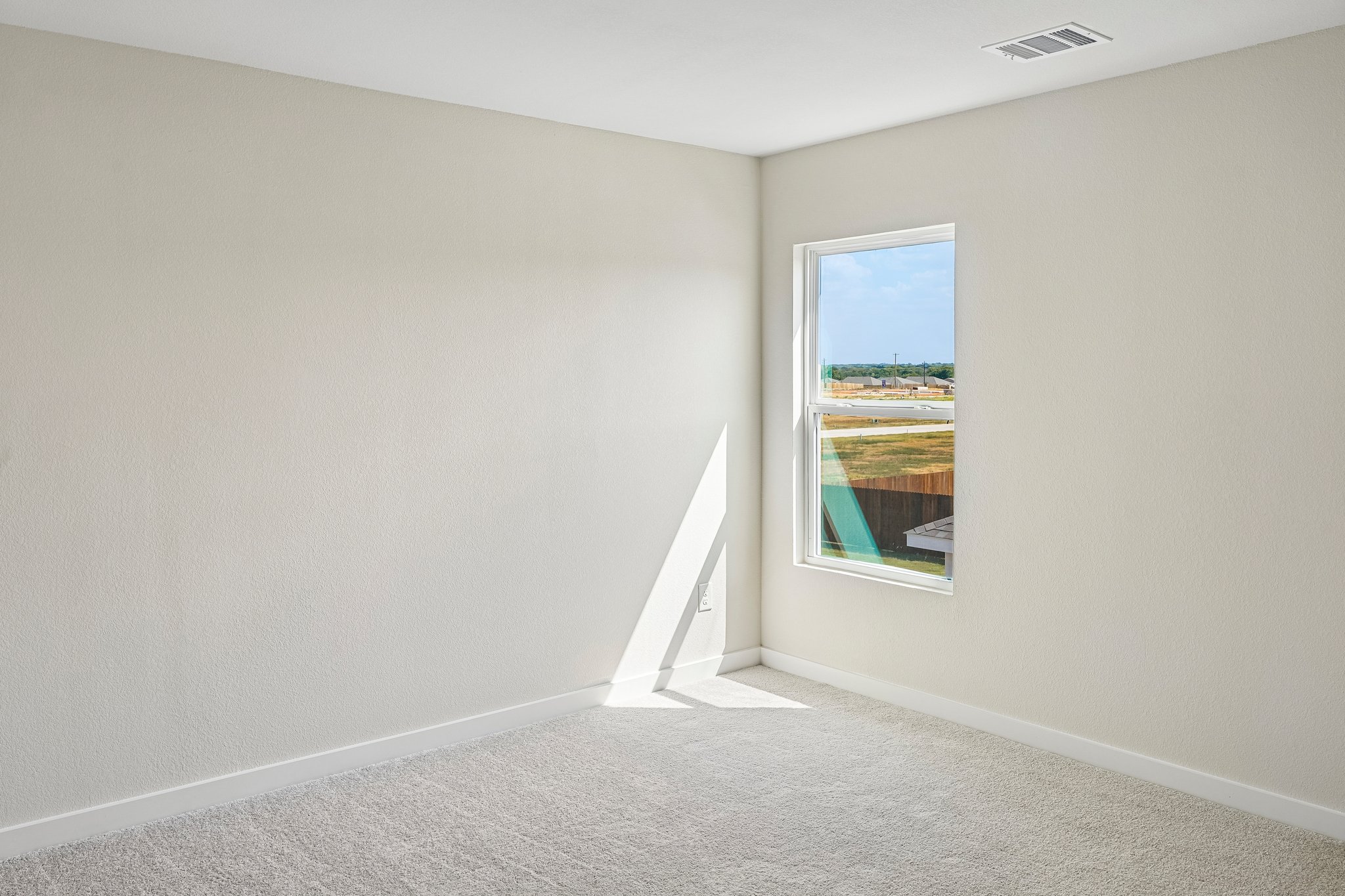 A room with a window.