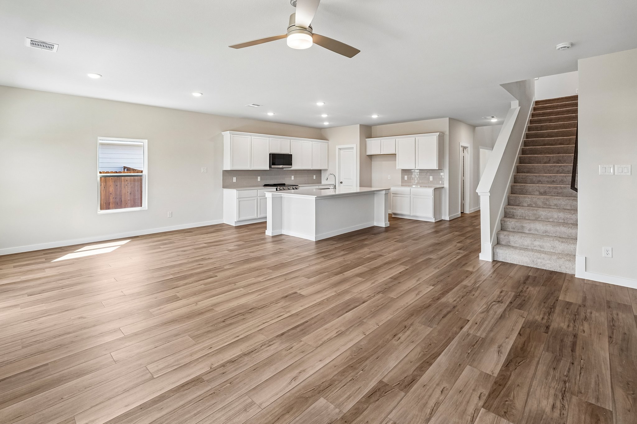 A large empty living room.