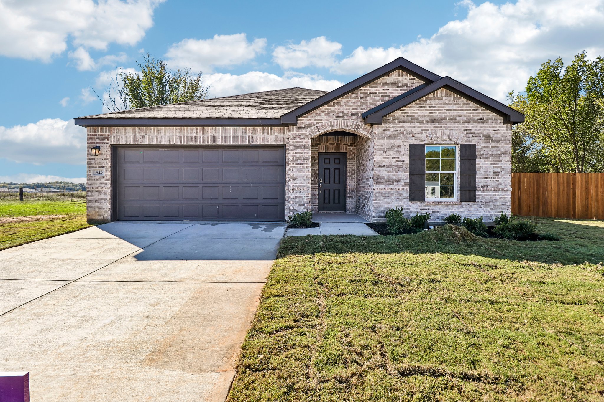 A house with a garage.