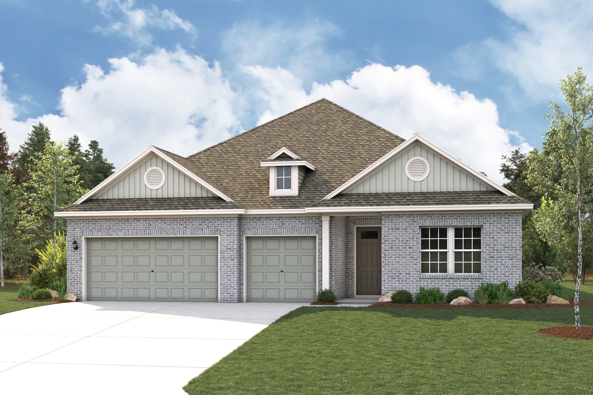 A house with a garage.