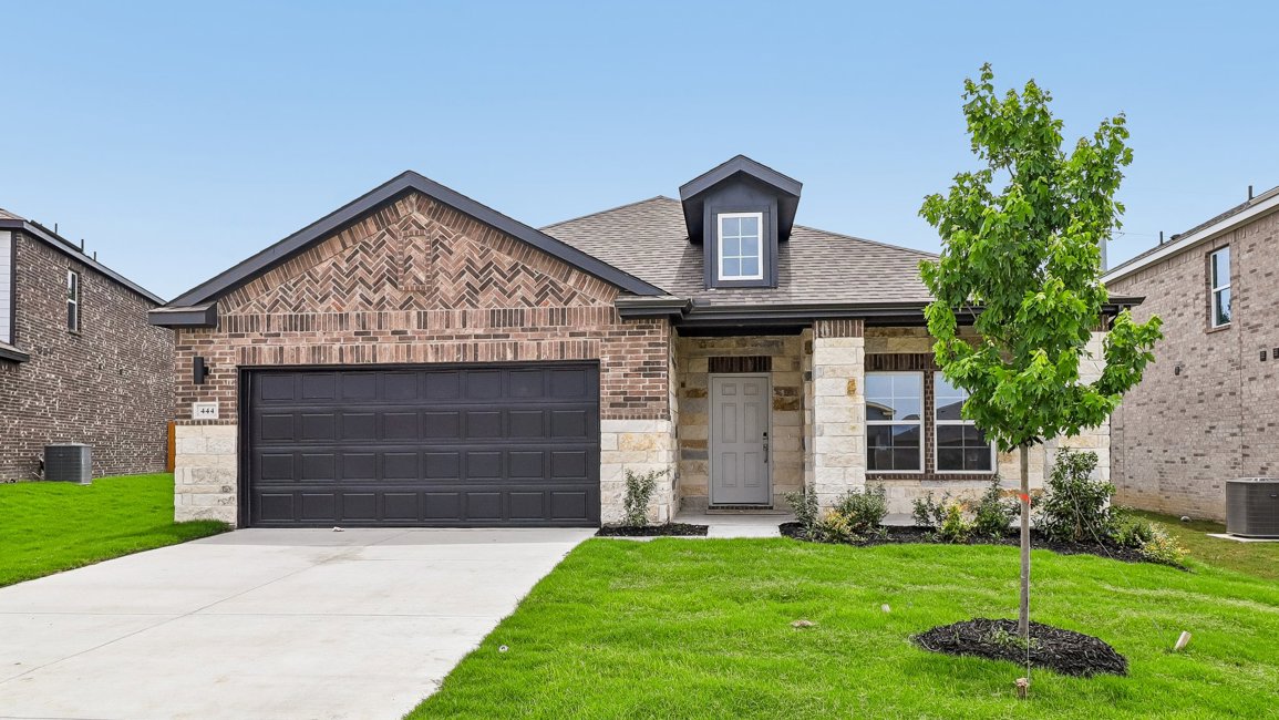 A house with a driveway.