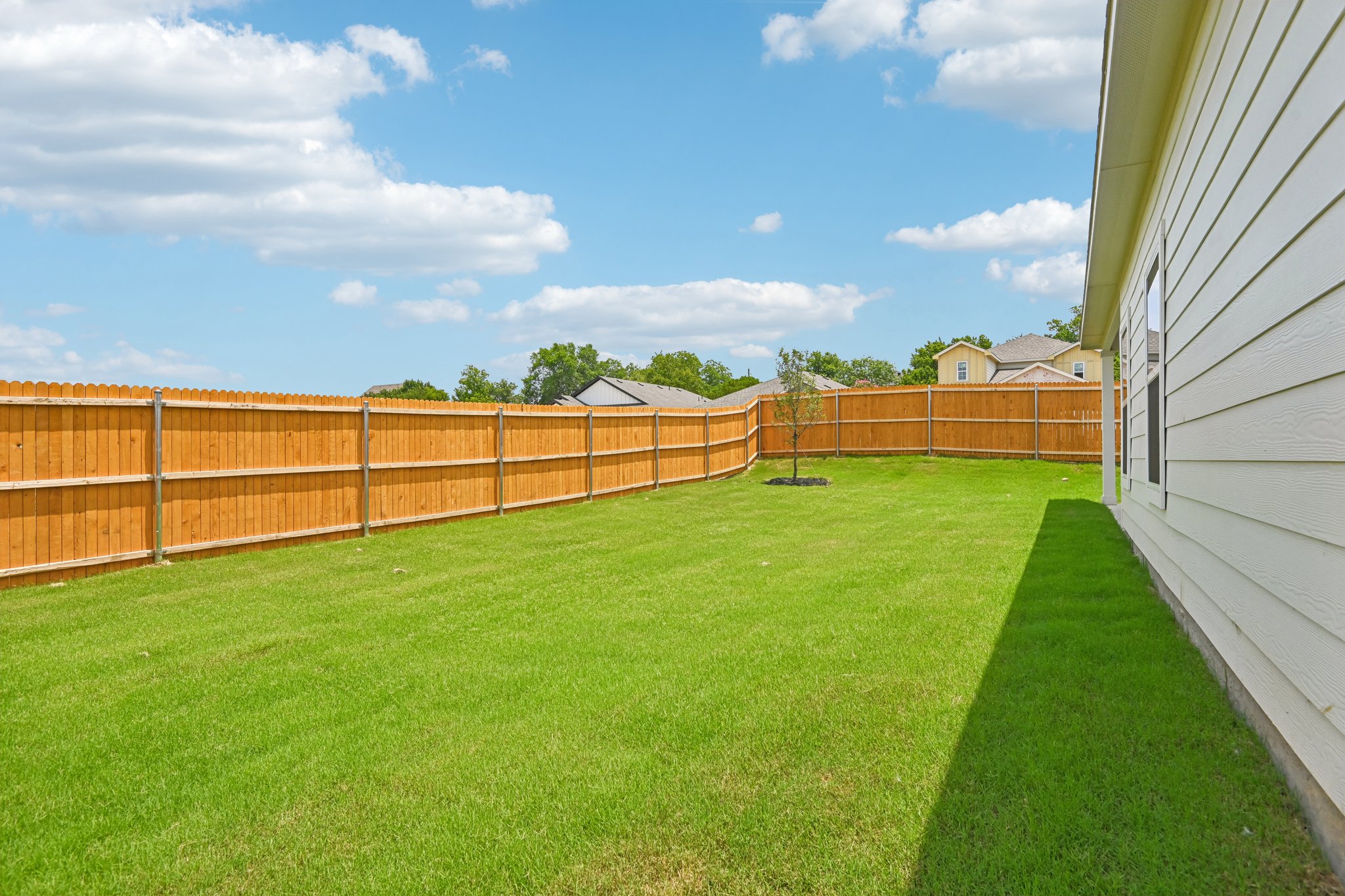 A fenced in yard.