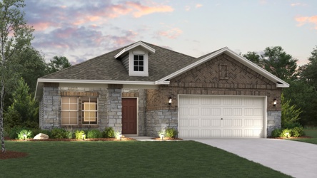 A house with a garage with American Gothic House in the background.