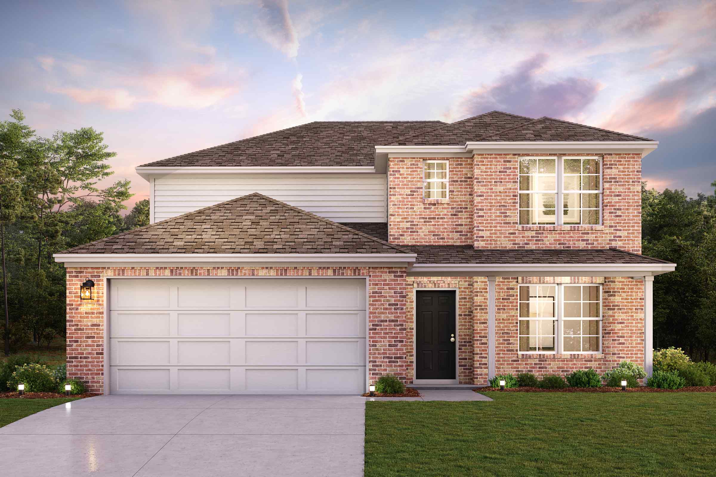 A house with a garage.