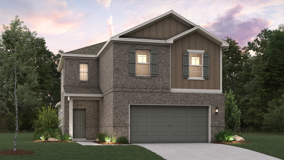 A house with a garage.