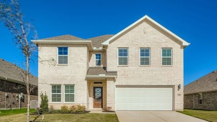 A large house with a garage.