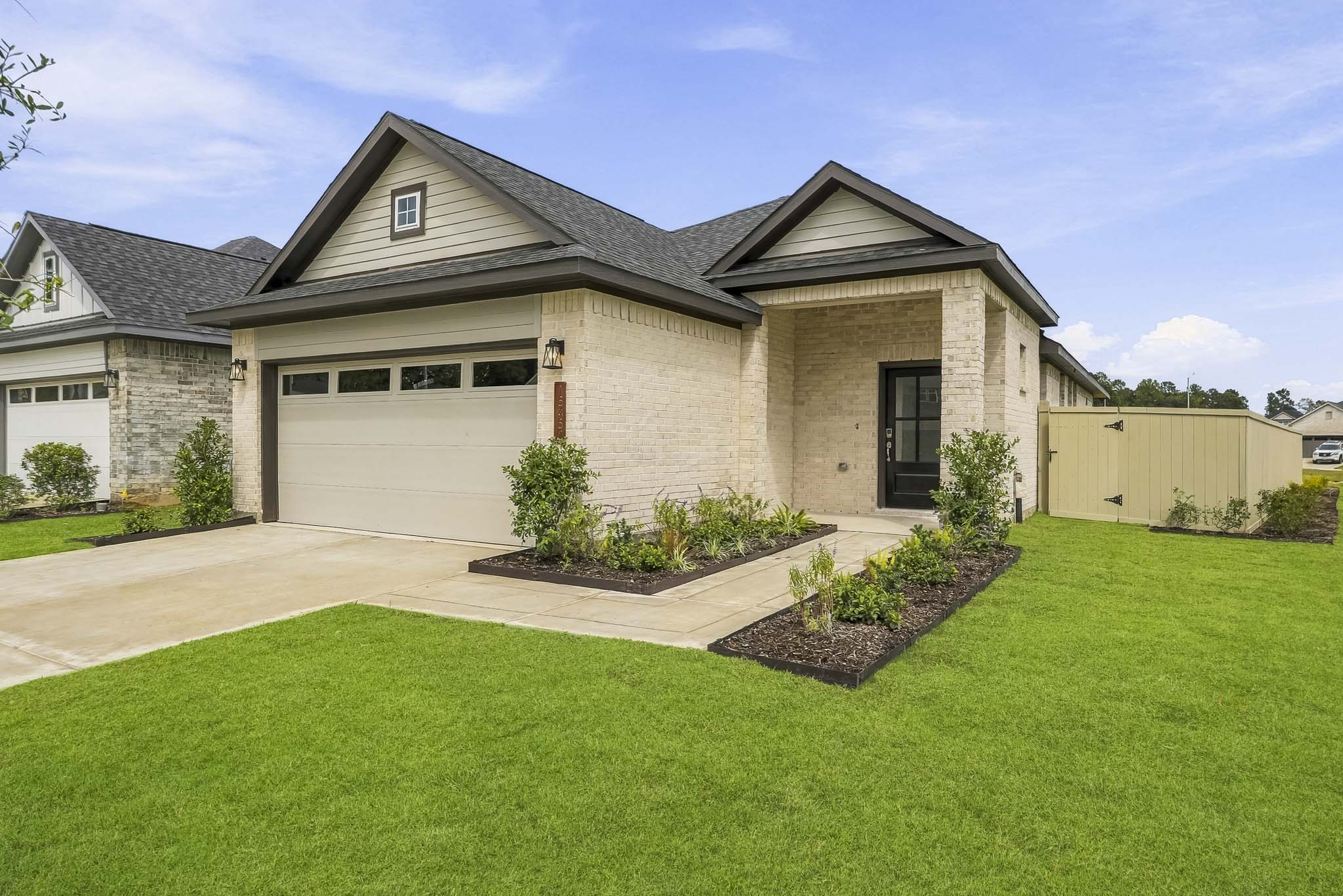 A house with a garage.