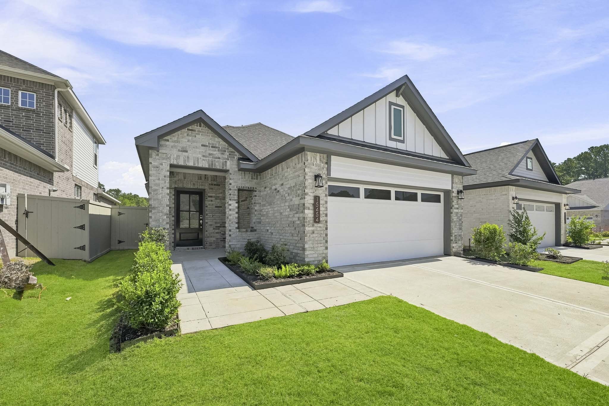 A house with a garage.