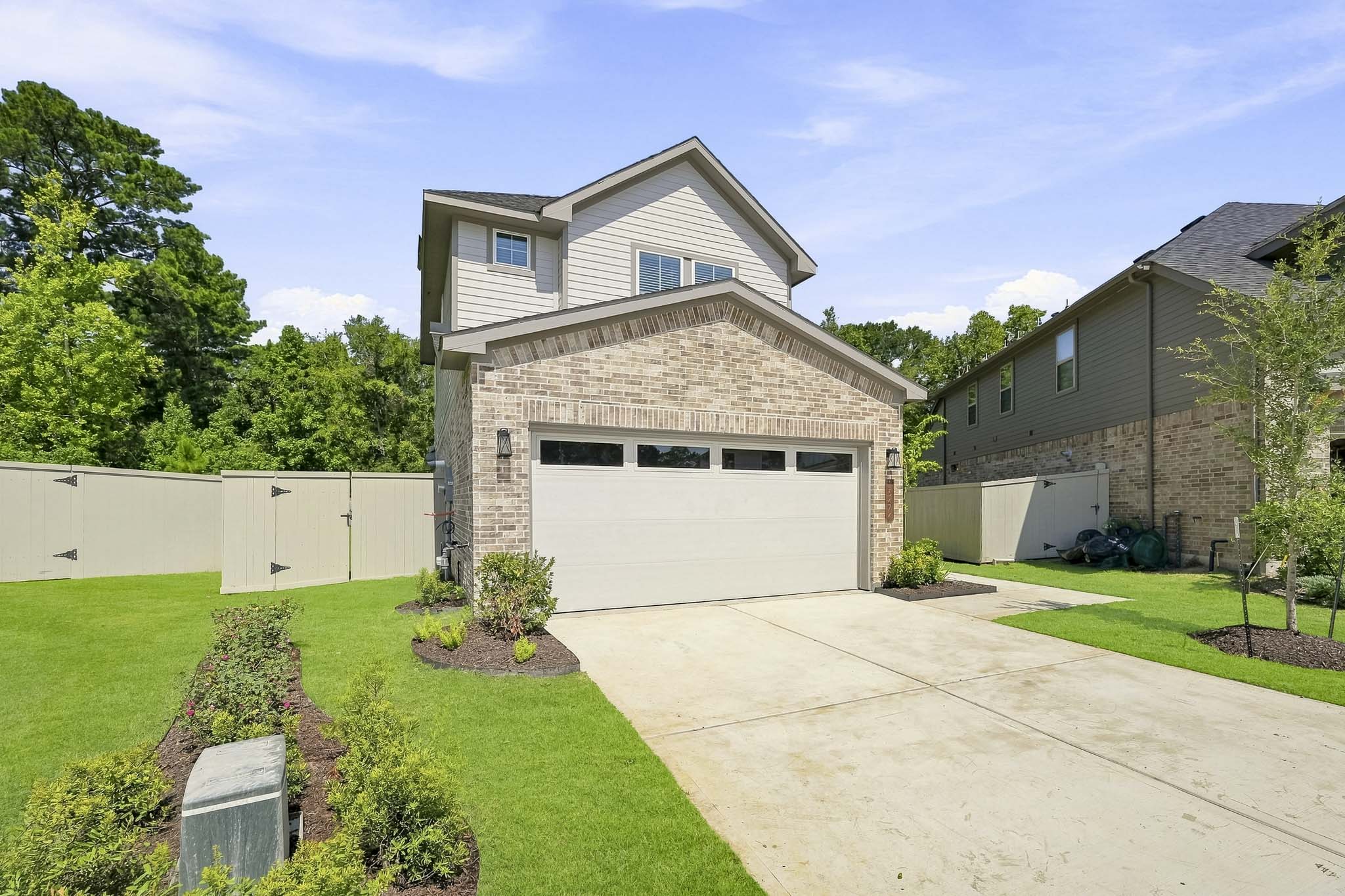 A house with a garage.