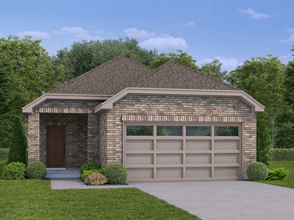 A house with a garage.