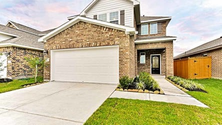 A house with a garage.